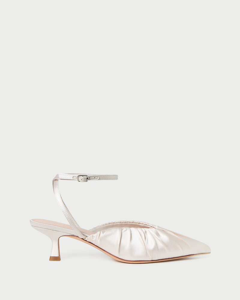 Rio Cream Satin Kitten Heel