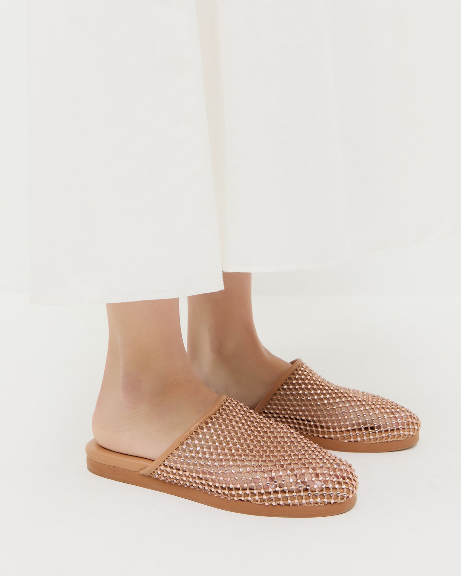 Roni Dune/Crystal Netted Slide | Flats | Footwear