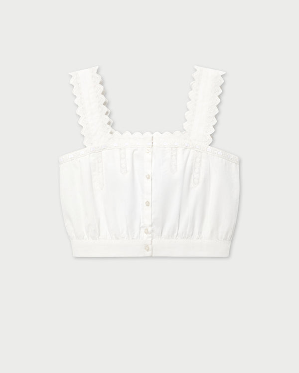 Runa Top in cream cotton.