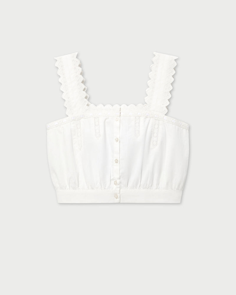 Runa Top in cream cotton.