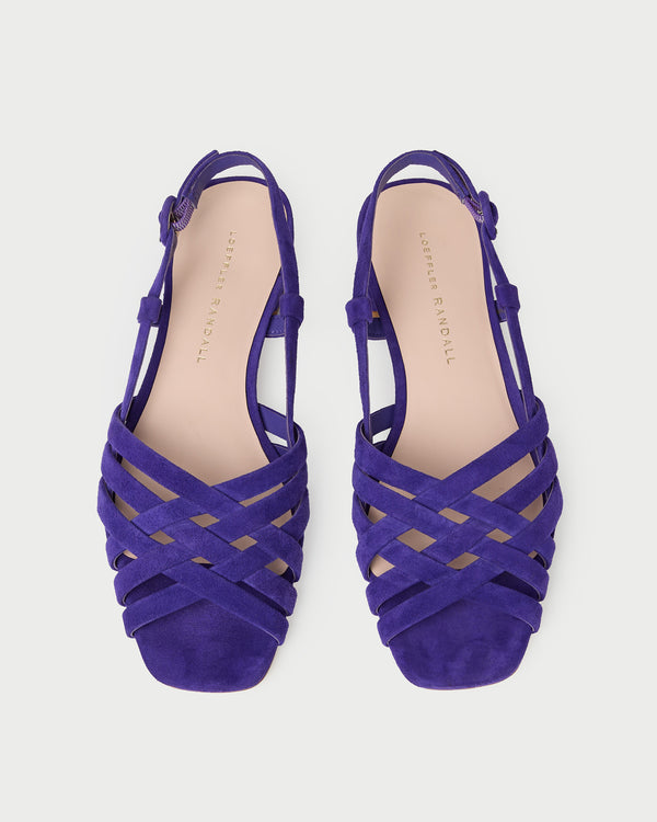 Shelly Jewel Suede Flat Sandal