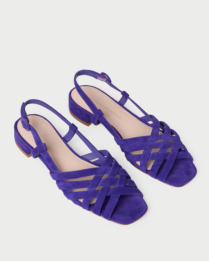 Shelly Jewel Suede Flat Sandal