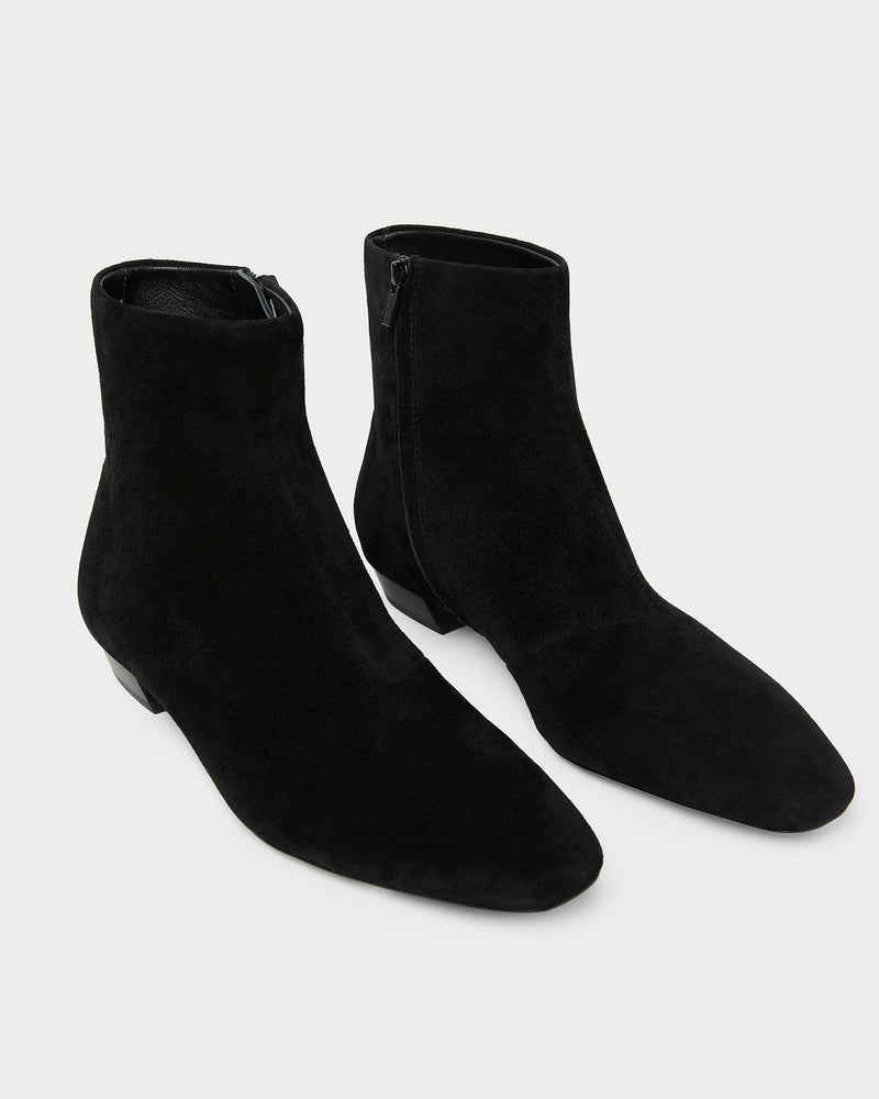 Siya Black Suede Ankle Boot