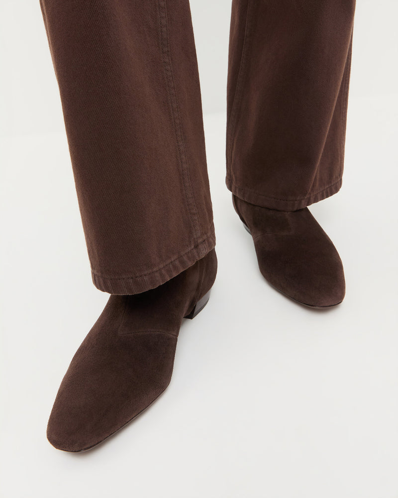 Siya Brown Suede Ankle Boot and Molly Workwear Jean.