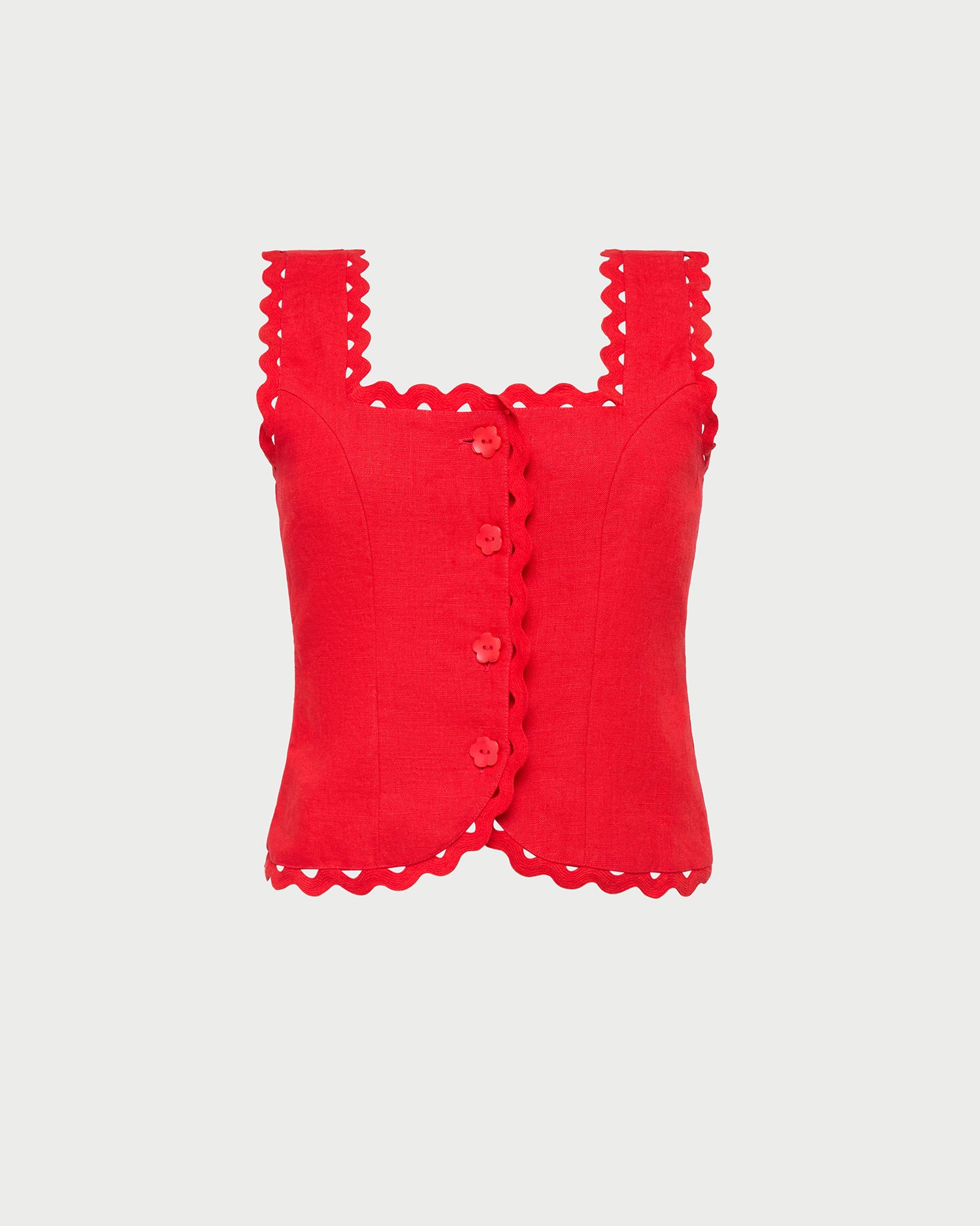 Teagan Red Ric Rac Top | Tops | Apparel