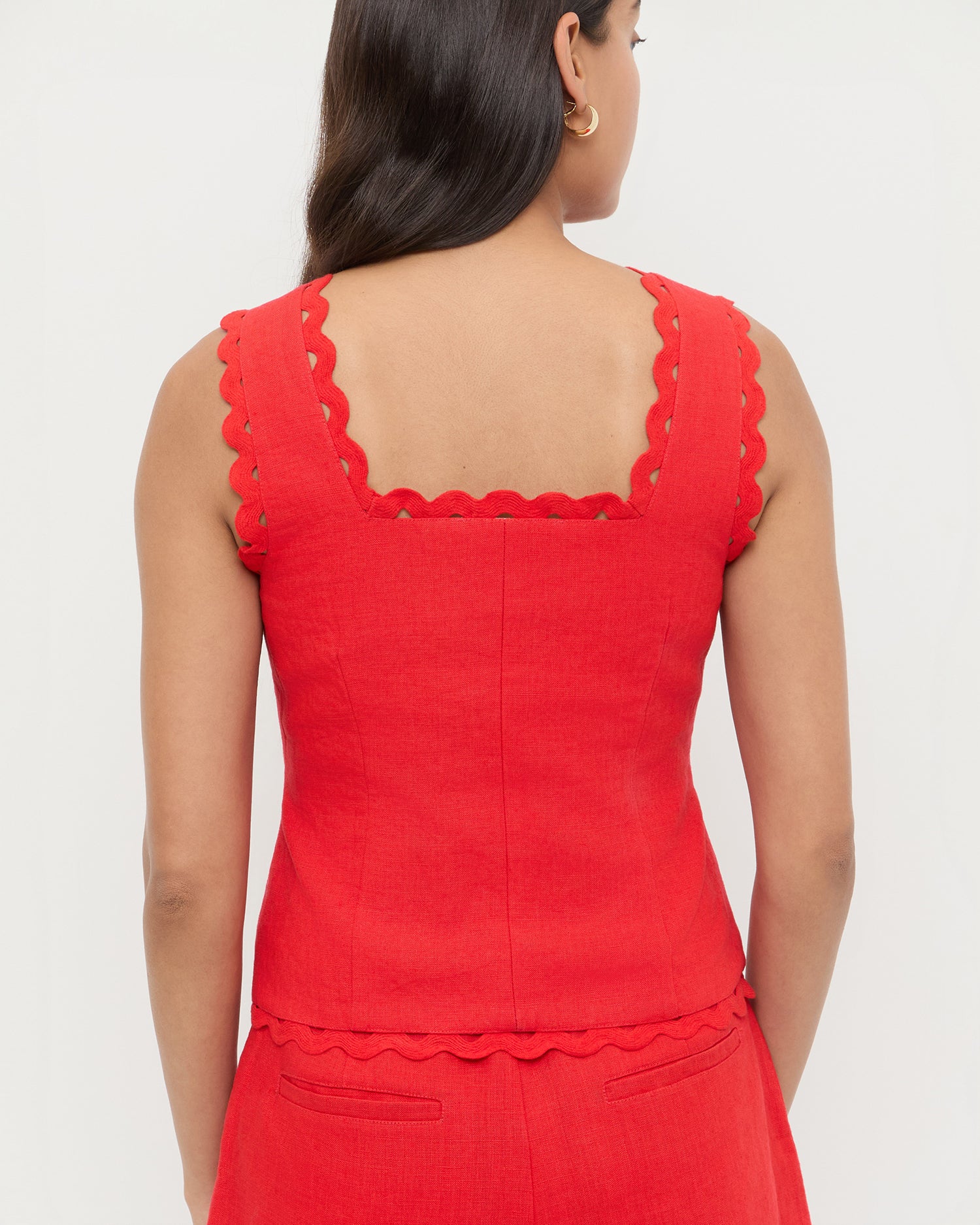 Teagan Red Ric Rac Top | Tops | Apparel