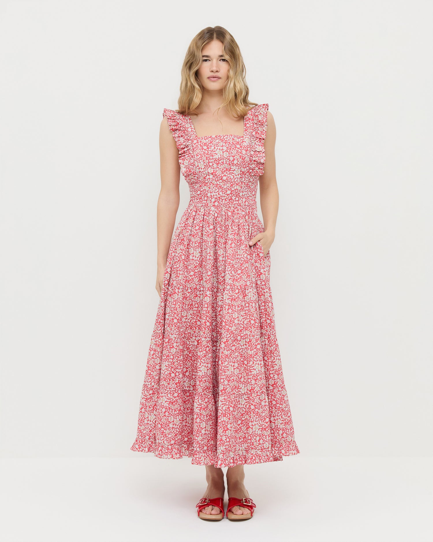 Tish Red Floral Dress | Dresses