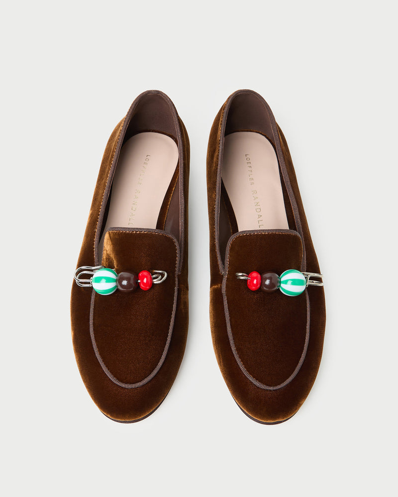 Vale Dark Brown Velvet Loafer