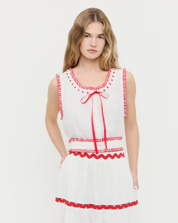 Veda Cream/Red Top | Tops | Apparel