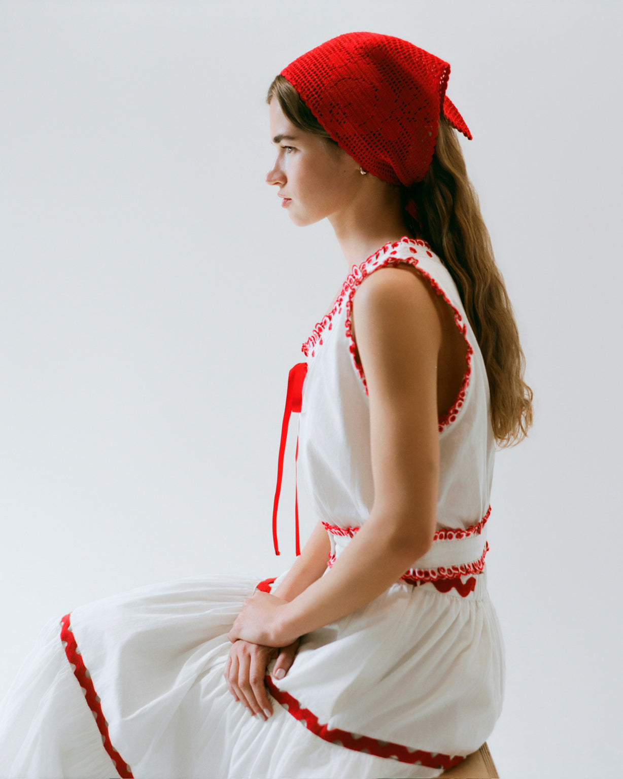 red scarf for dress Polka dot scarves - red - 67x26"