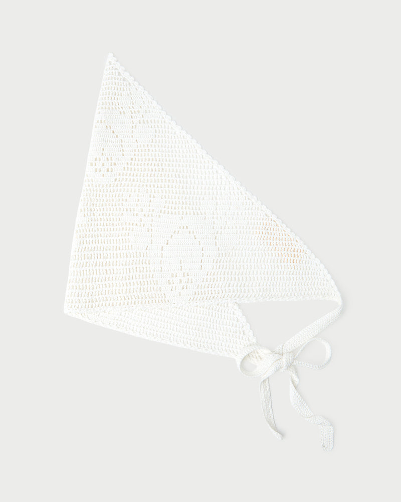 Viv White Crochet Scarf