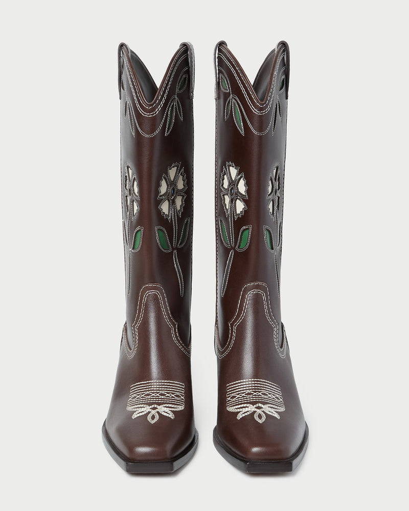 Wilder Brown Leather Tulip Boot