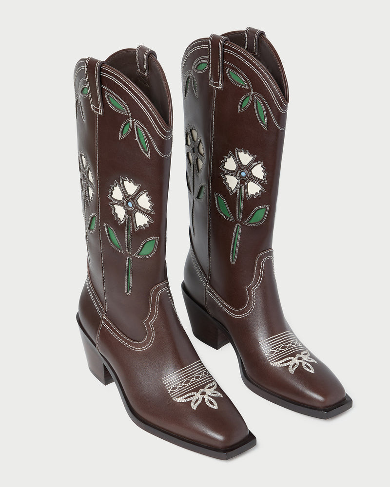 Wilder Brown Leather Tulip Boot