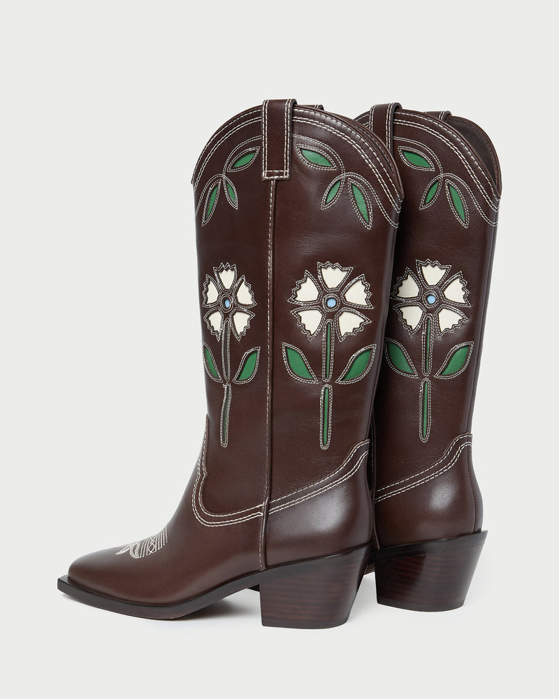 Wilder Brown Leather Tulip Boot