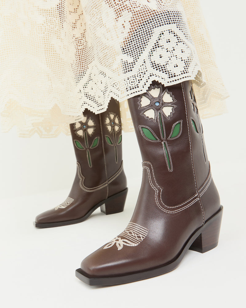 Wilder Brown Leather Tulip Boot