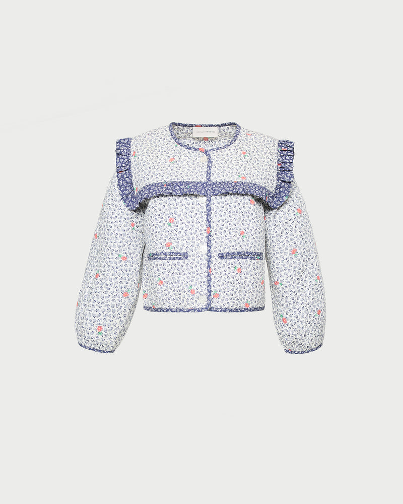 Winslet Jacket in blue floral cotton.