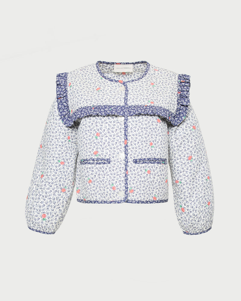 Winslet Jacket in blue floral cotton.