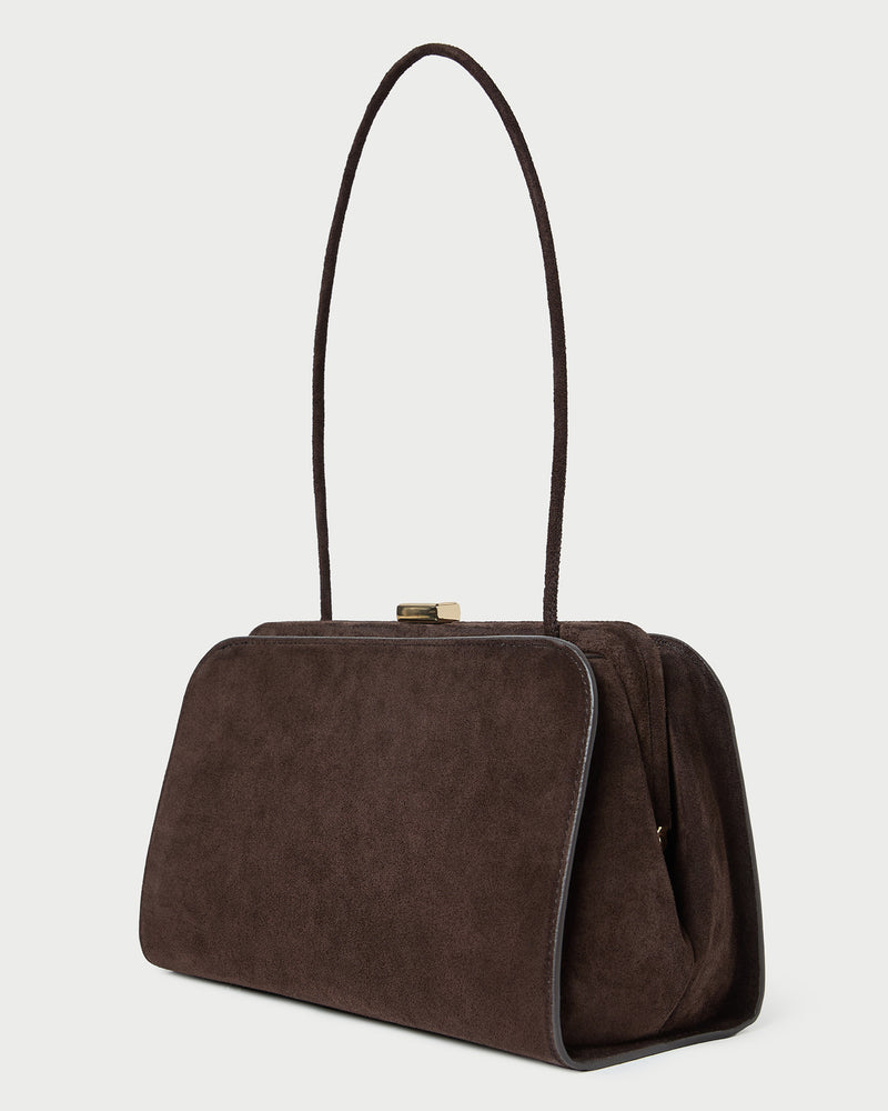 Zella Brown Suede Clutch