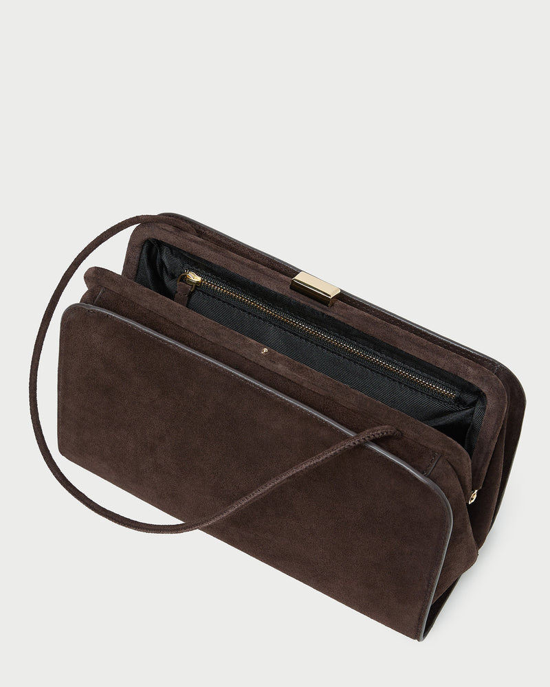 Zella Brown Suede Clutch