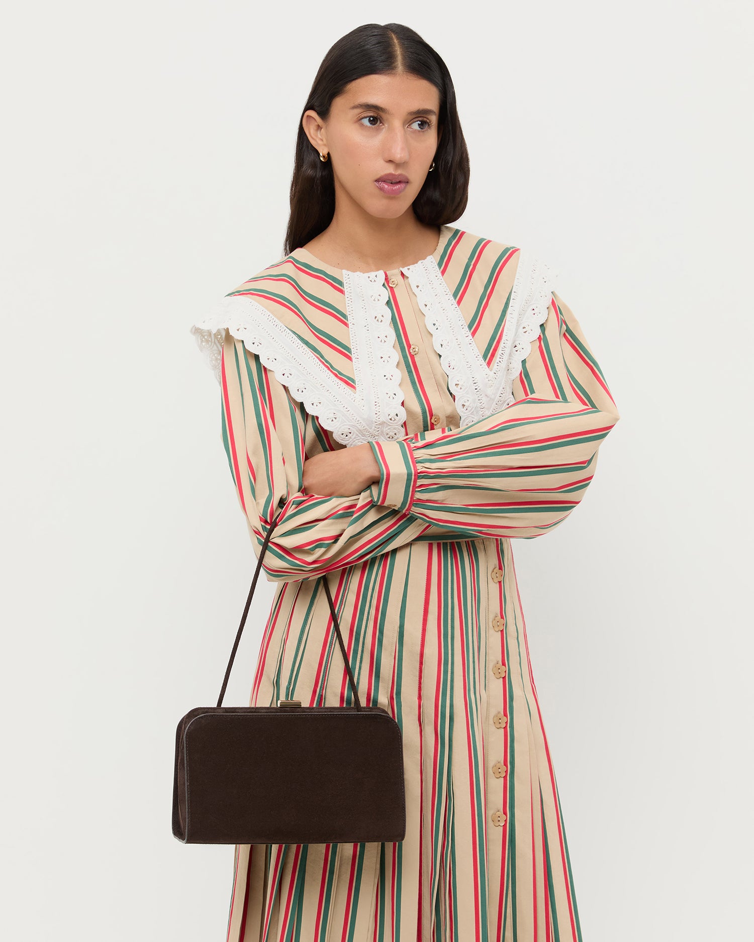 Zella Brown Suede Clutch | Clutches | Handbags