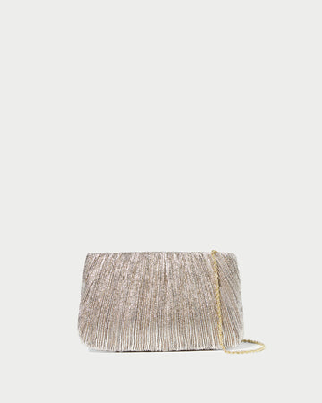 Brit Champagne Flat Pleated Clutch