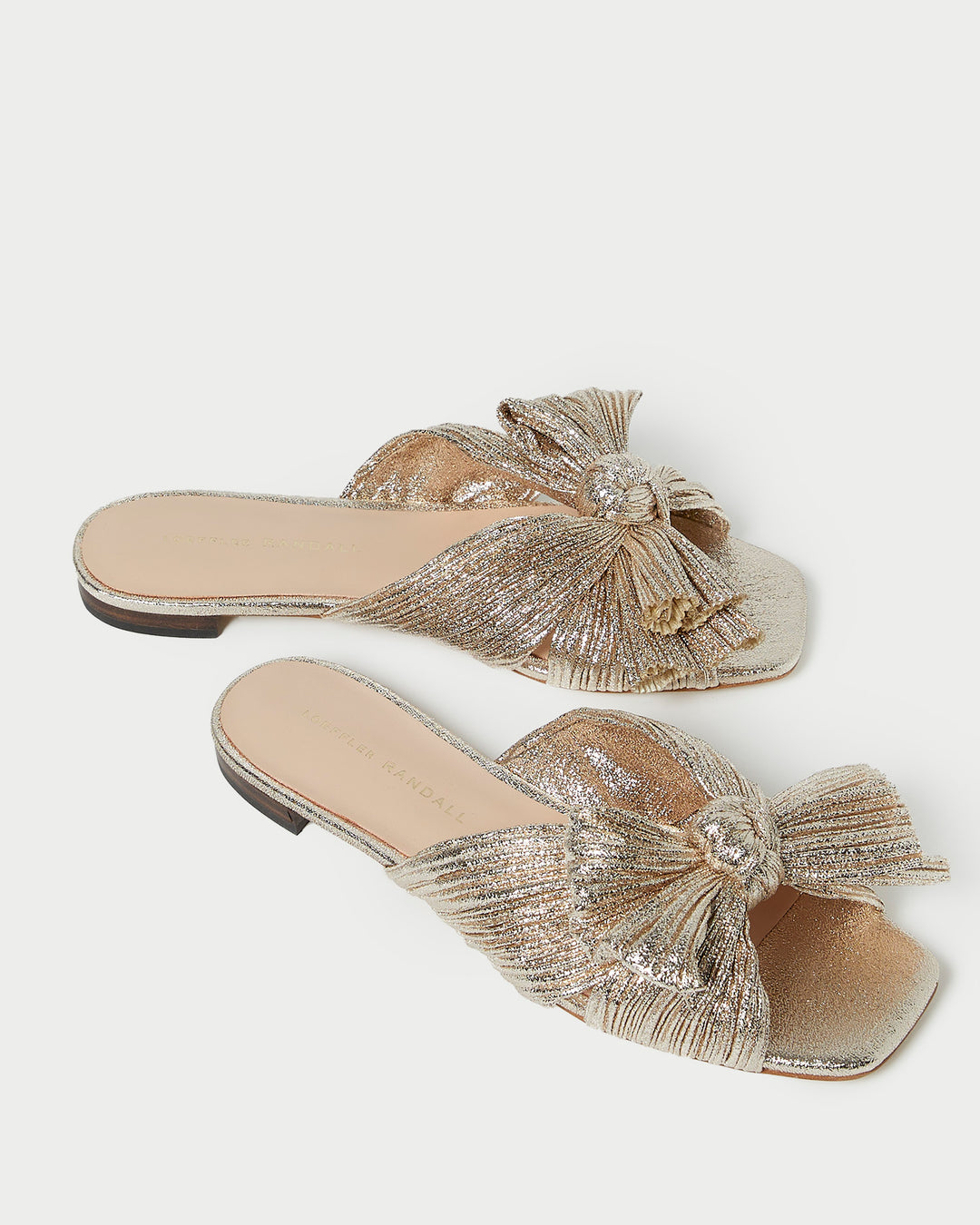 Loeffler Randall | Daphne Champagne Bow Slide l Flat Sandals l Footwear
