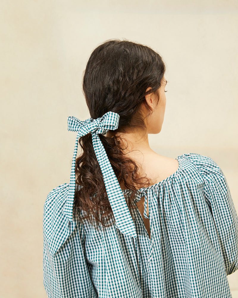 Color: Nutmeg/Mini Green Gingham