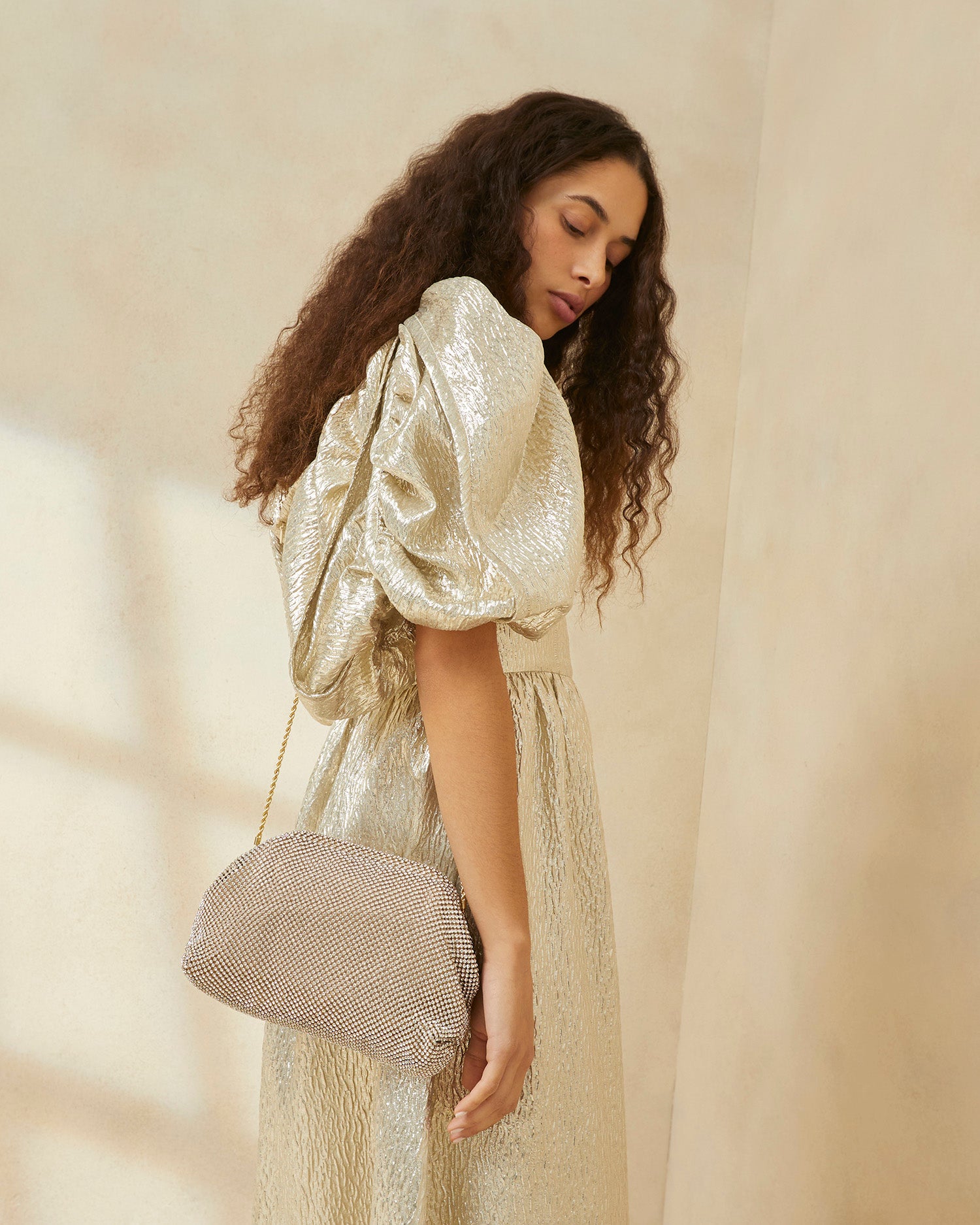 Loeffler randall gold clutch Clearance