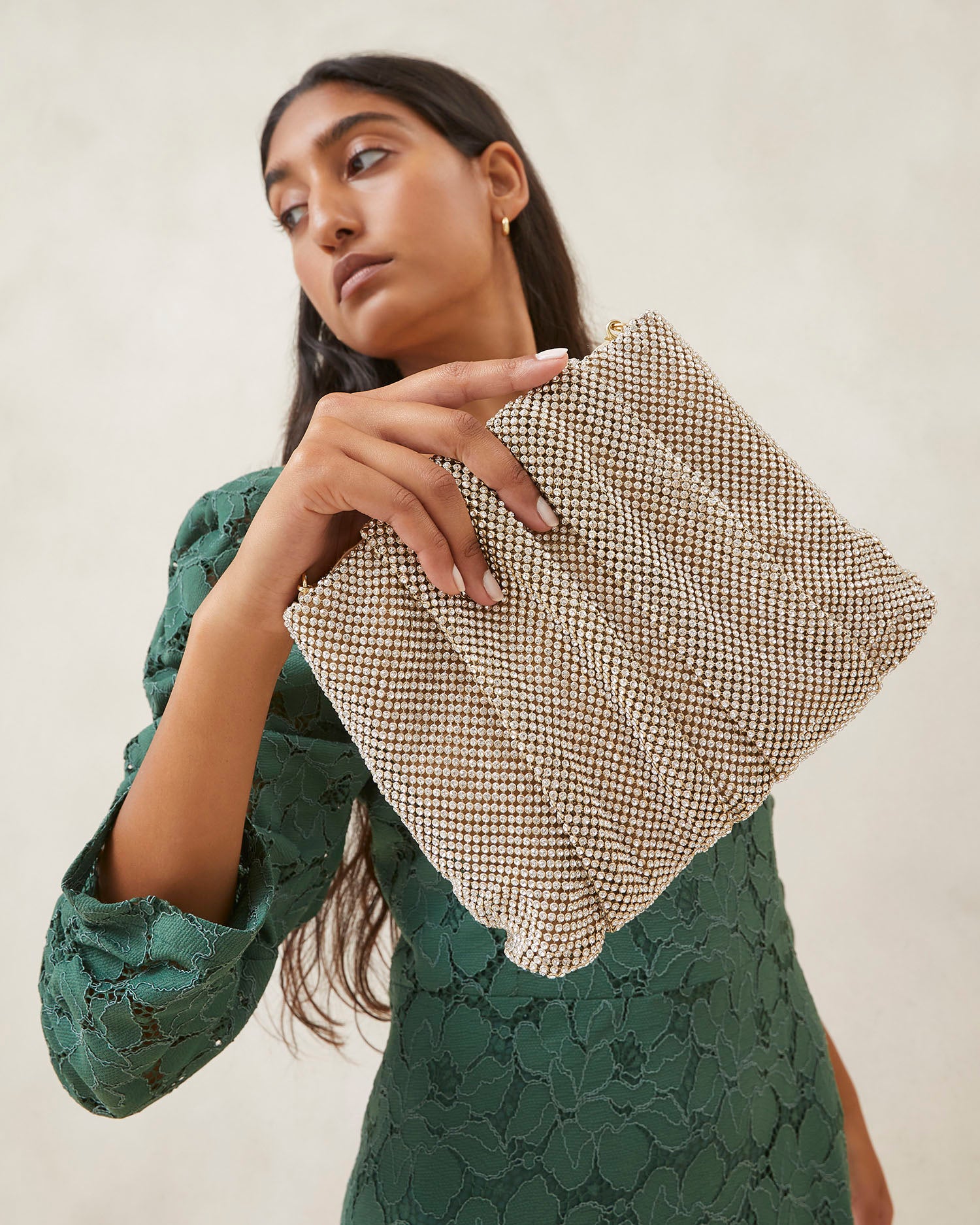 Loeffler randall gold clutch Clearance