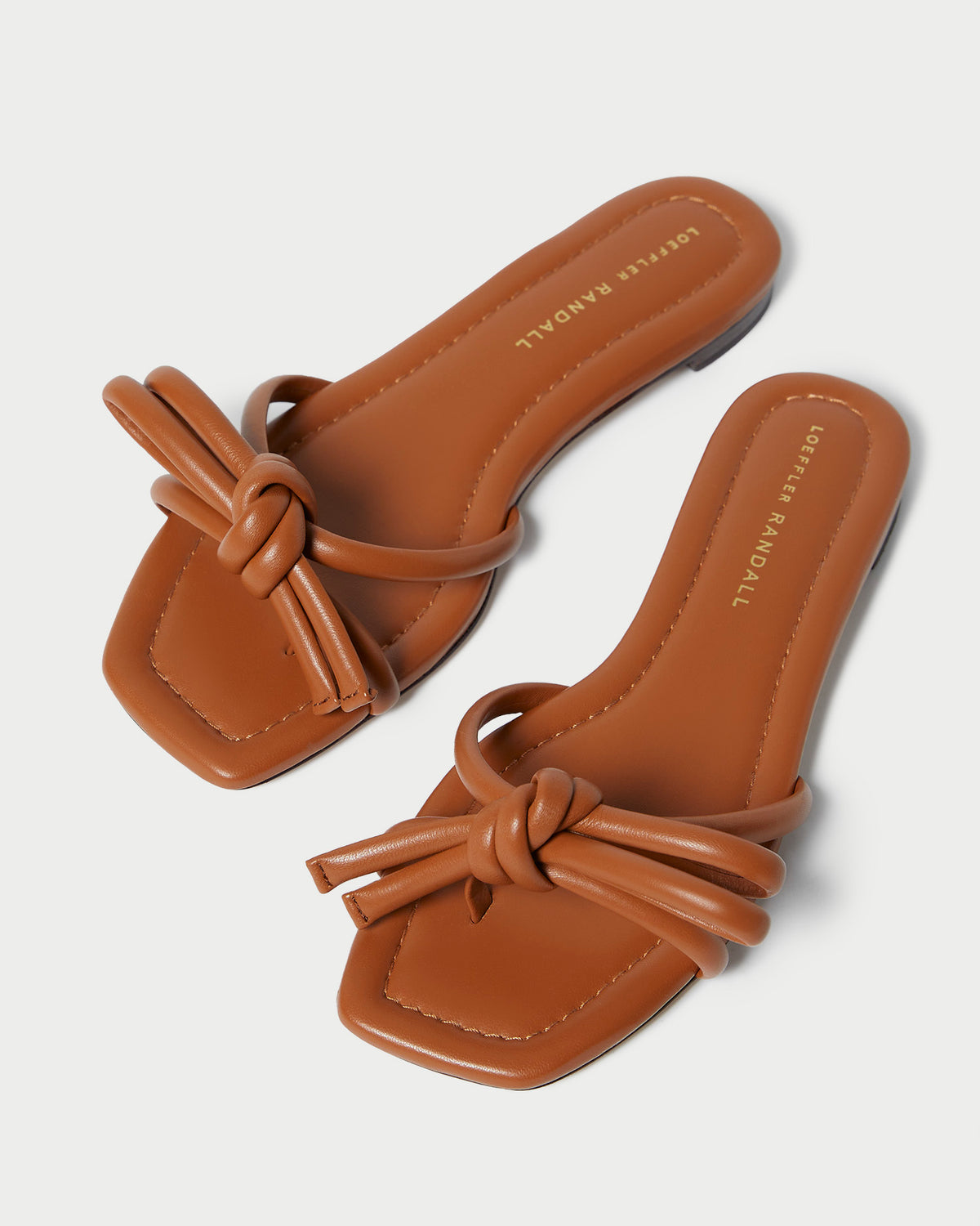 Hadley Timber Leather Bow Sandal in timber brown leather.