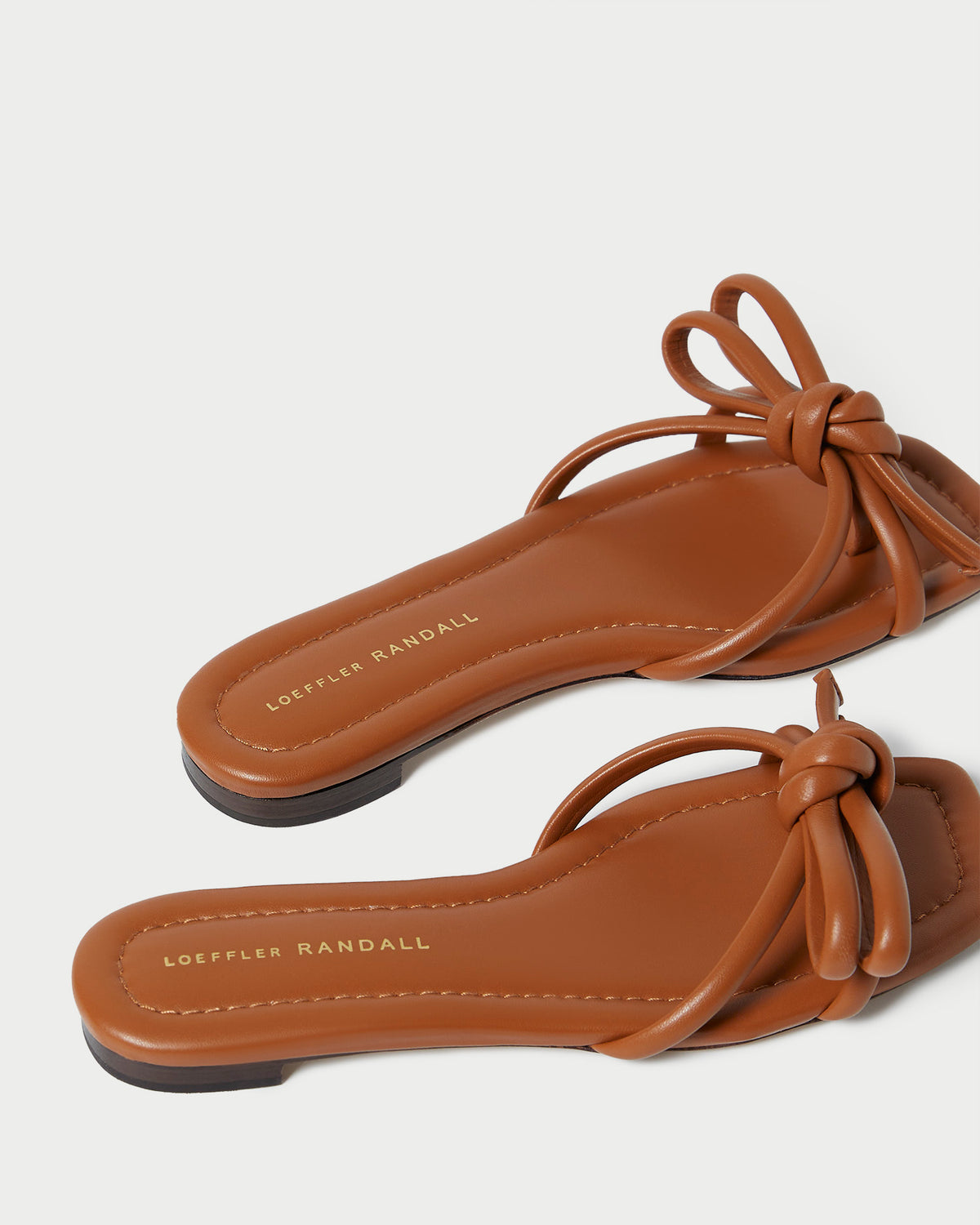 Hadley Timber Leather Bow Sandal in timber brown leather.