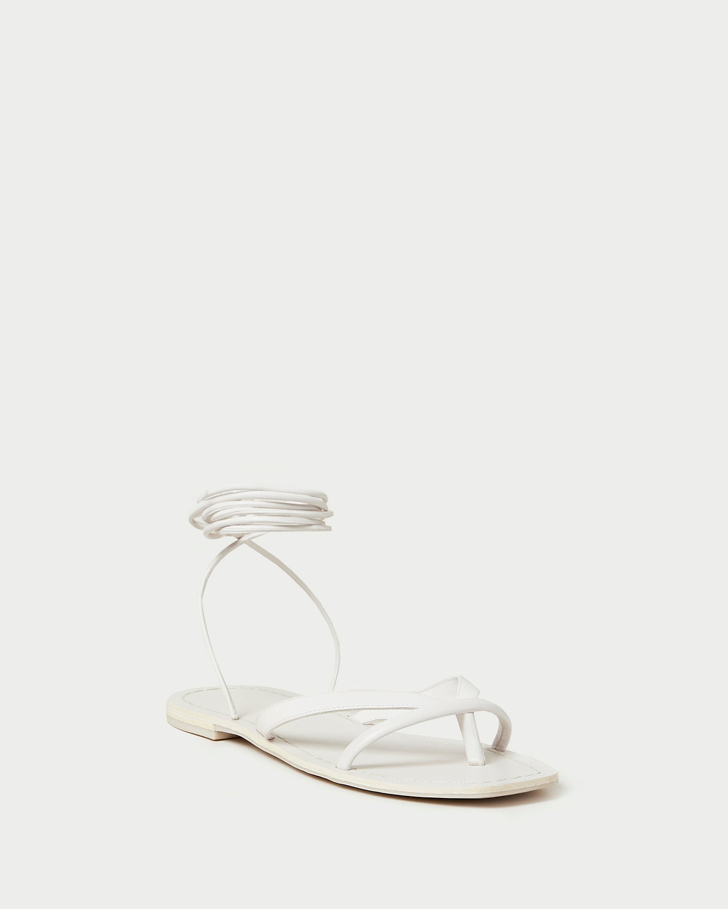 | Lilla White Thong Wrap Sandal I Flat Sandals