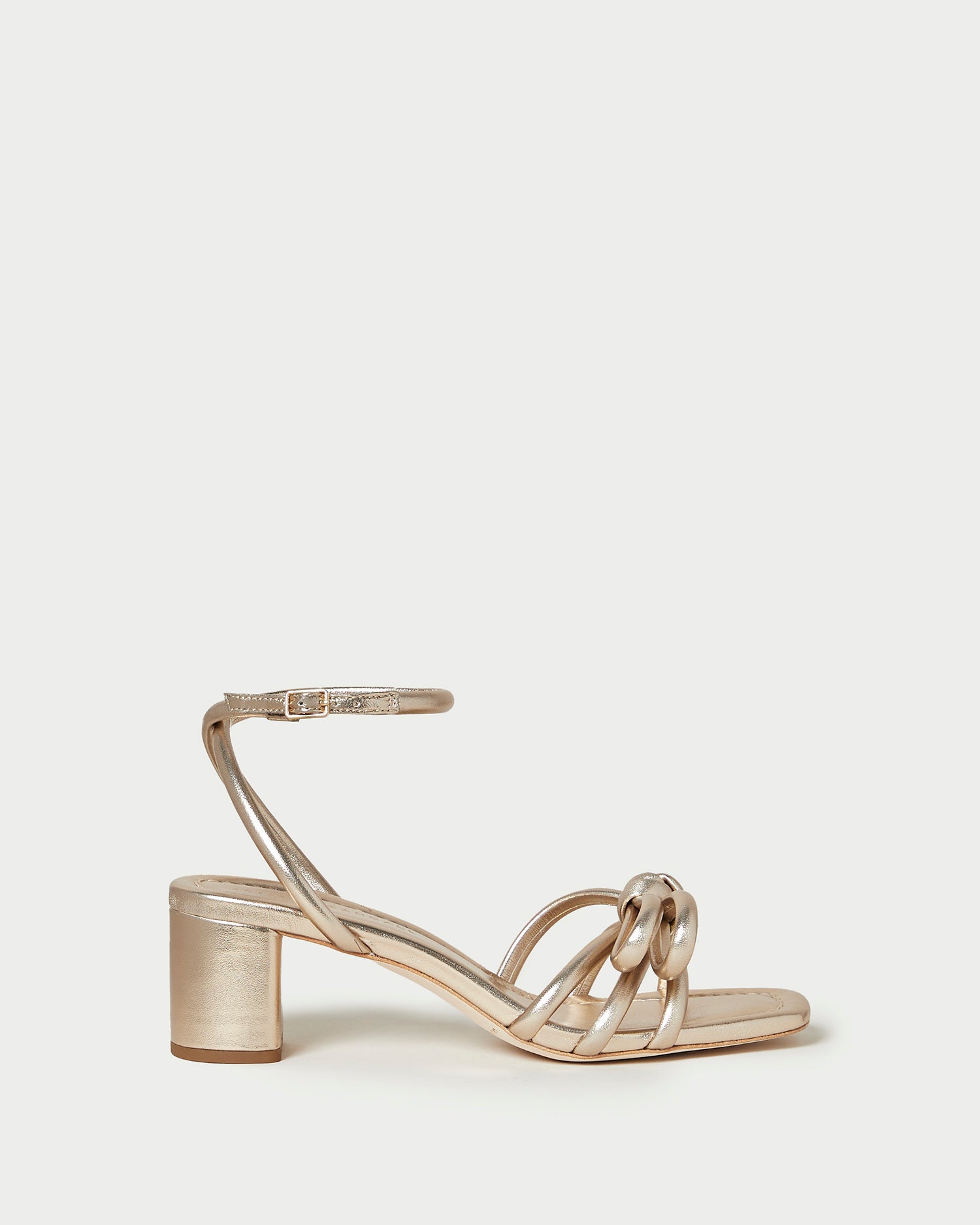 Mikel Champagne Bow Mid-Heel Heeled Sandals Footwear