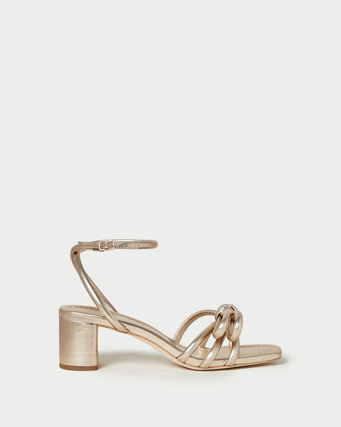 Mikel Natural Bow Mid-Heel Sandal l Heeled Sandals l Footwear
