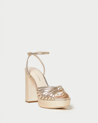 Rivka Champagne Knot Platform Sandal I Heeled Sandals I Footwear