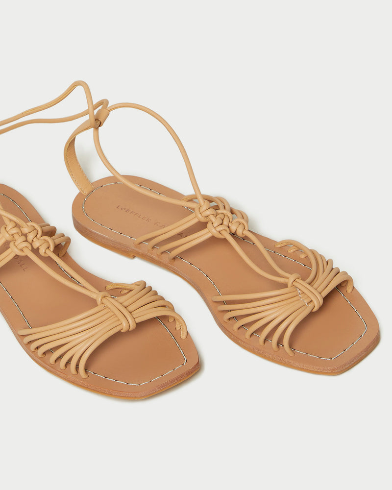 Romy Honey Brown Lace-Up Sandal