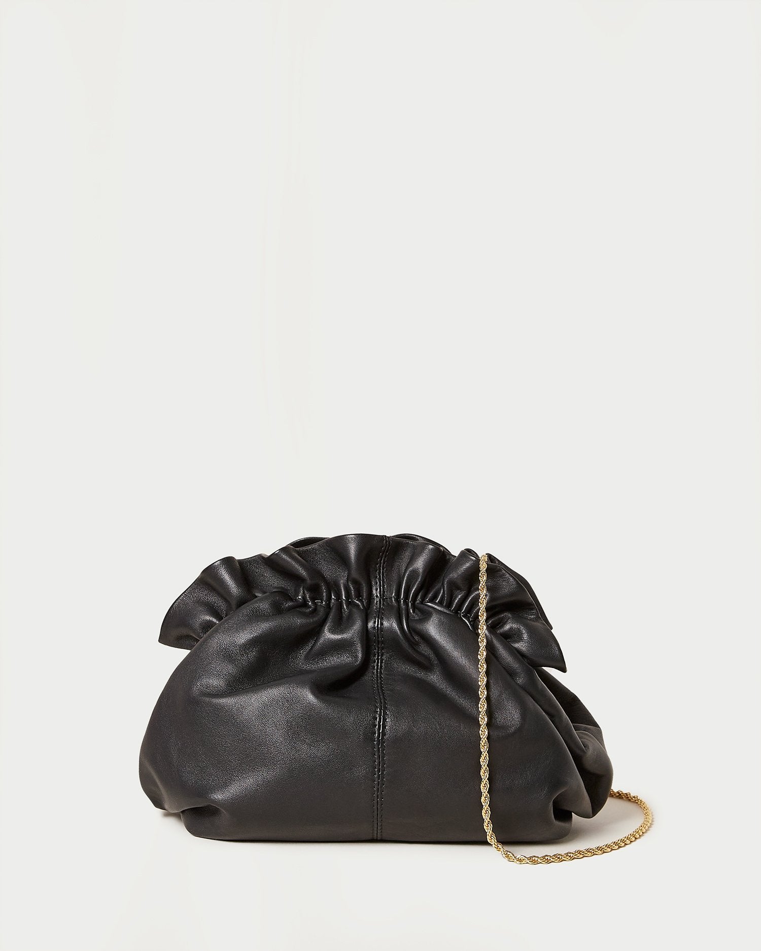 LOET Dark chocolate brown soft leather cloud clutch bag- medium
