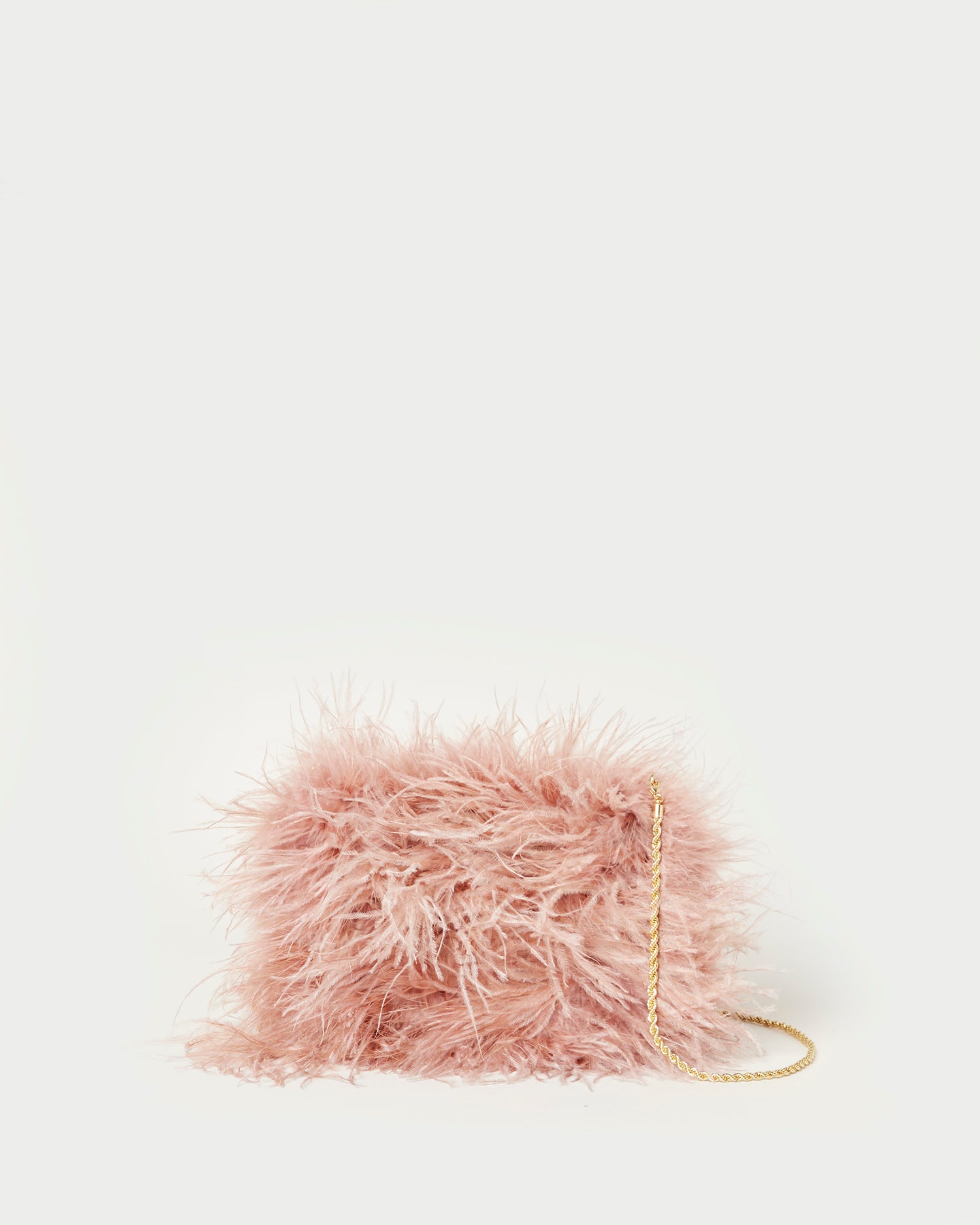 Ostrich Feather Bucket Bag, Black Blush