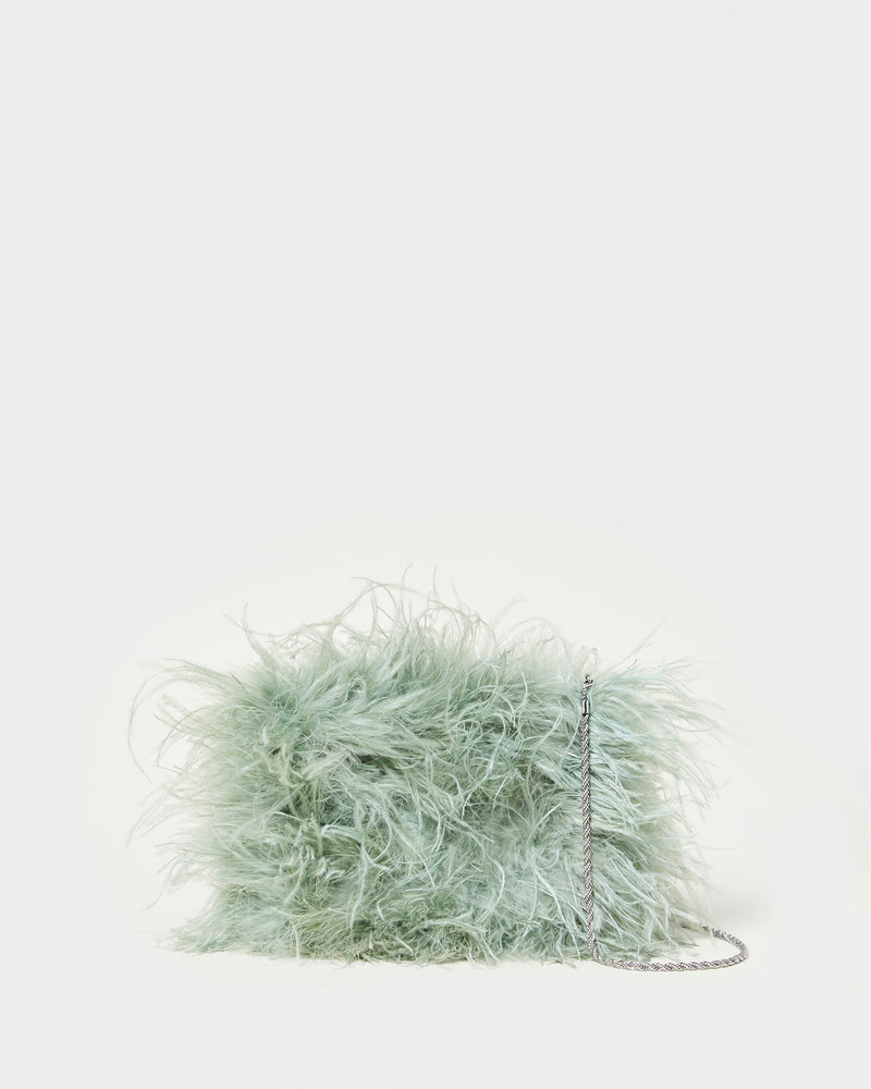 Zahara Sage Mini Feather Pouch