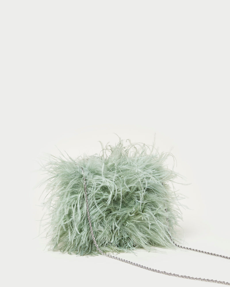 Zahara Sage Mini Feather Pouch