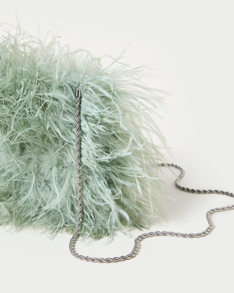 Zahara Sage Mini Feather Pouch