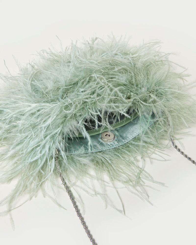 Zahara Sage Mini Feather Pouch